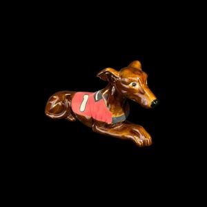 Greyhound? PORCELAIN Dog Statuette Bil-mar 1969 A. Keithley Creative white/brown